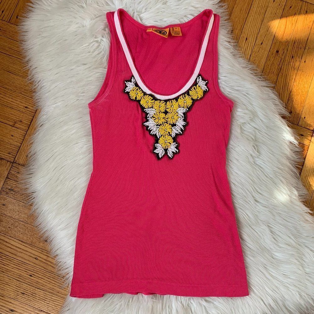 Tory Burch Desert Bloom Beaded Tank Top